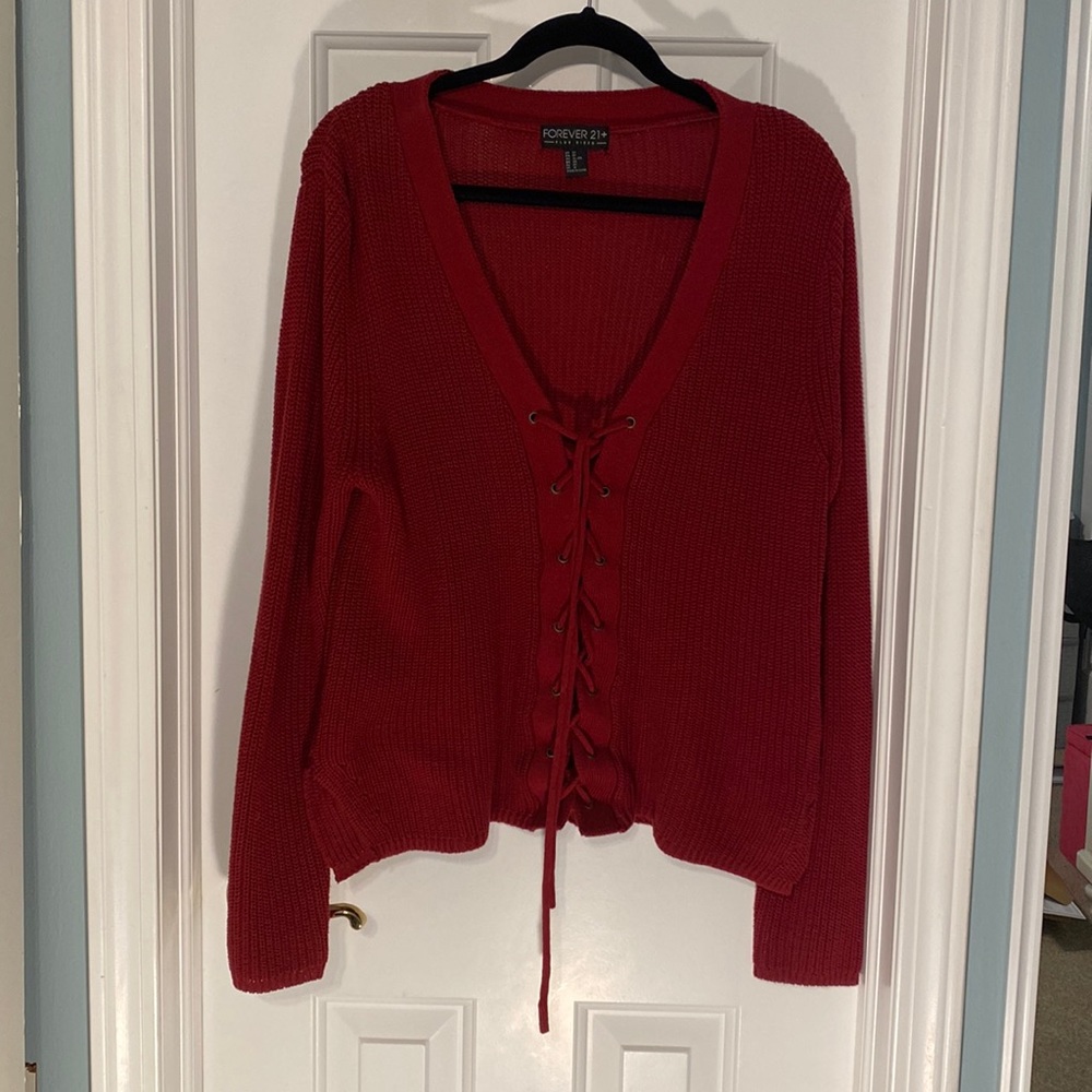 Lace up sweater
